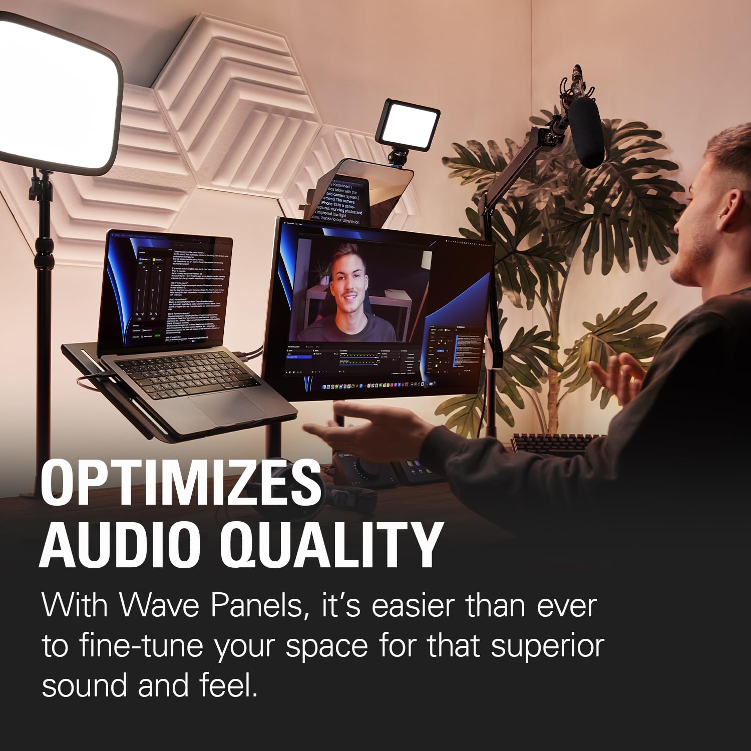 Elgato Wave Panels Starter Set (White)- 6 acoustic treatment panels, dual density foam, proprietary EasyClick frames, modular de